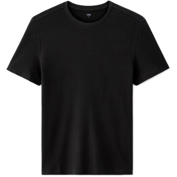 CELIO NELERON Kurzärmliges Herrenshirt, schwarz, größe S