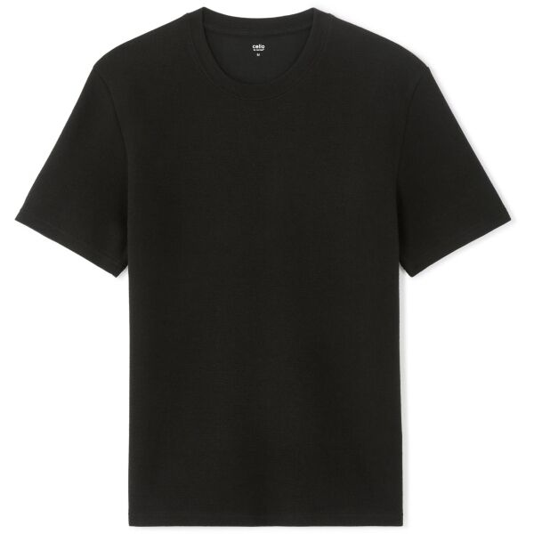 CELIO PEPLU Kurzärmliges Herrenshirt, schwarz, größe S