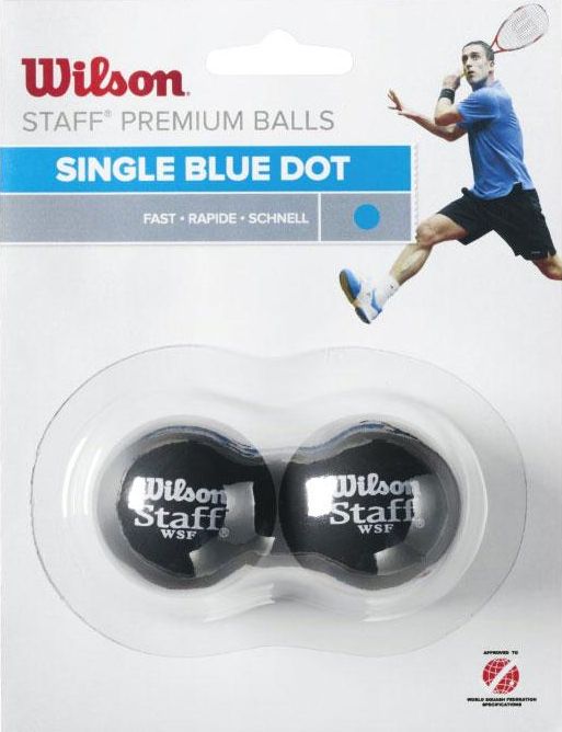 STAFF SQUASH 2 BALL BLU DOT - Squash Balls