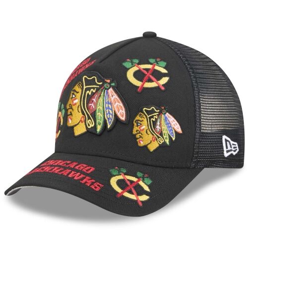 New Era CHICAGO BLACKHAWKS ALL OVER 9FORTY Șapcă pentru bărbați, negru, mărime UNI