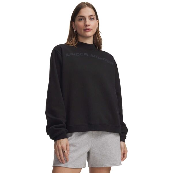 Under Armour ICON FLEECE WM MOCK NK Damen-Sweatshirt, schwarz, größe S
