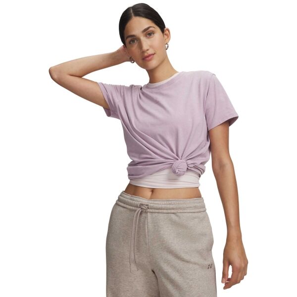Under Armour RIVAL COTTON WASH SS Tricou pentru femei, roz, mărime