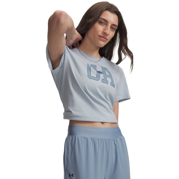 Under Armour UA W ICON FLCE GRAPHC SS Damen-T-Shirt, grau, größe