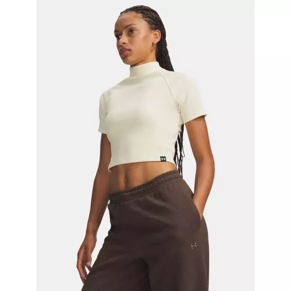 Under Armour RIVAL RIB MOCK SS TEE Tricou pentru femei, alb, mărime