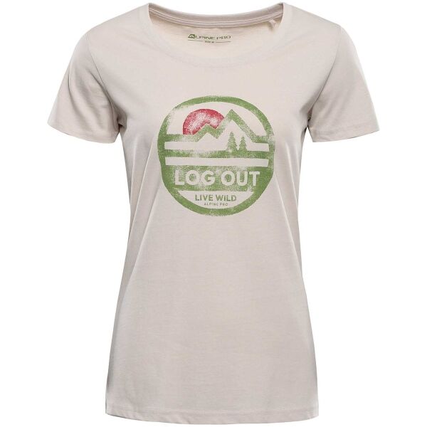 ALPINE PRO TERMESA 4 Damen-T-Shirt aus Baumwolle, beige, größe S