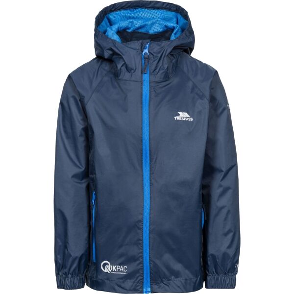 Trespass QIKPAC JACKET Wasserdichte Kinderjacke, dunkelblau, größe 11-12