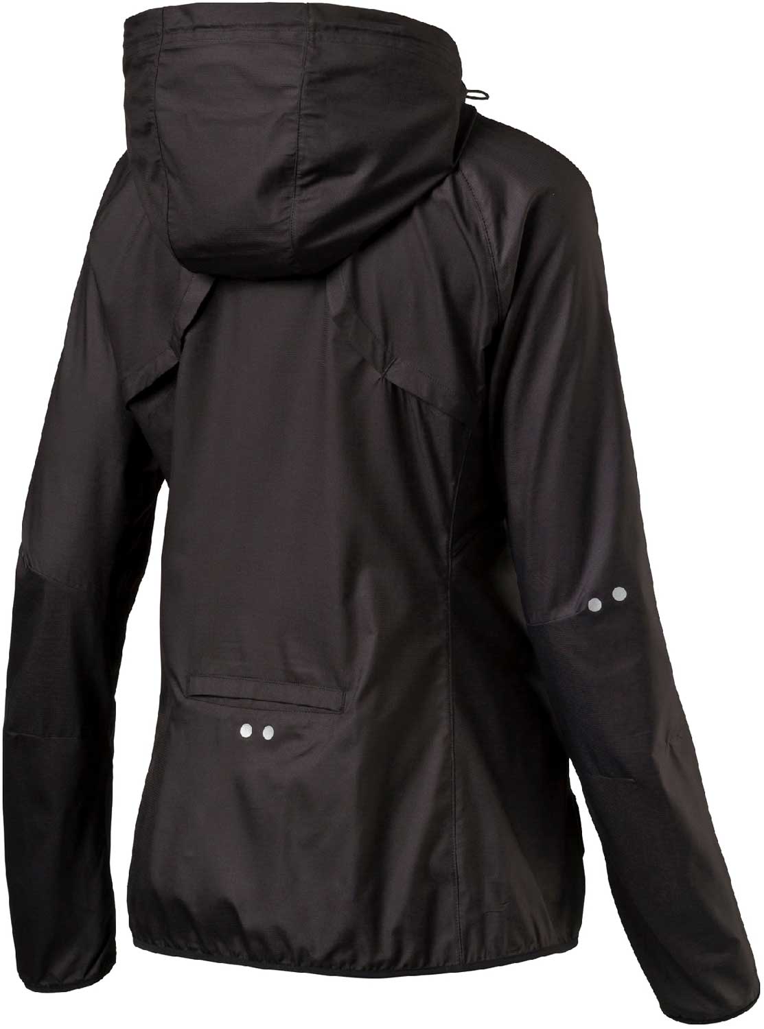 puma packable hooded jacket in black