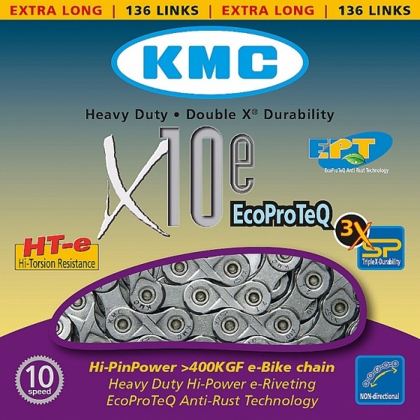 KMC ŘETĚZ X10E EPT NEREZ Kerékpárlánc, , méret os