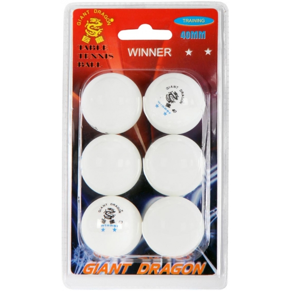 Giant Dragon WHT PI PO MICKY 6PCS Tischtennisbälle, Weiß, Größe Os
