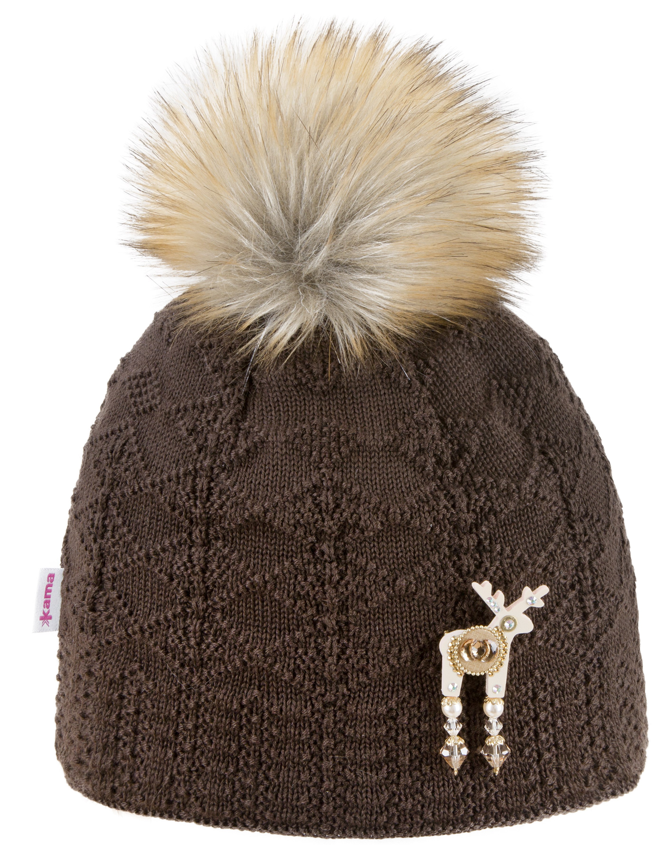 Dámská zimní čepice s jelení broží Deers