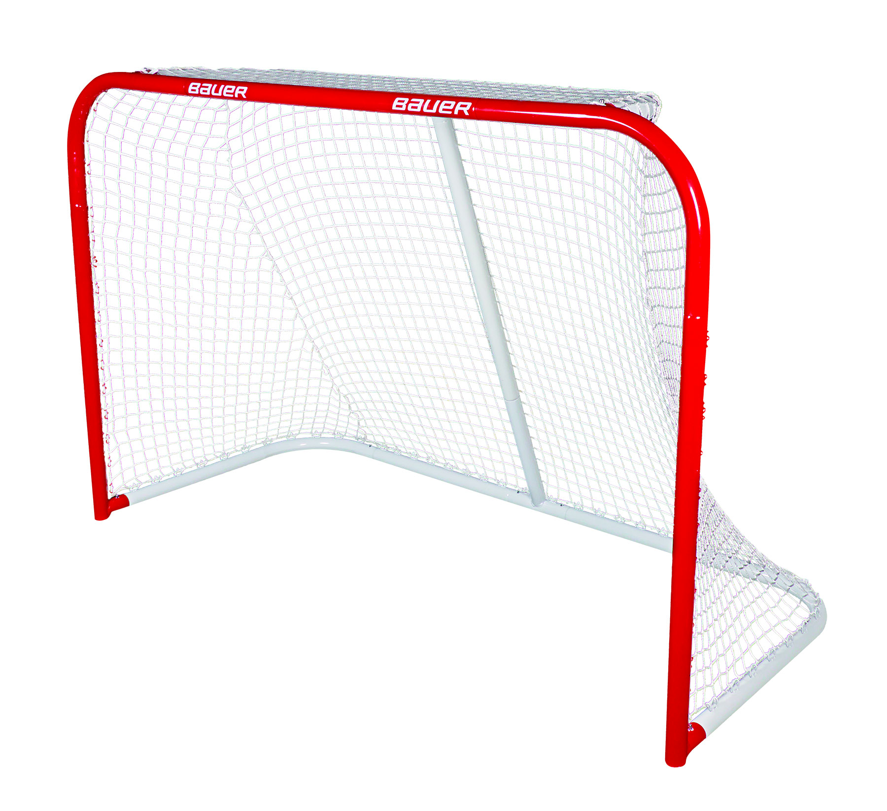 Steel ice hockey gate with a net