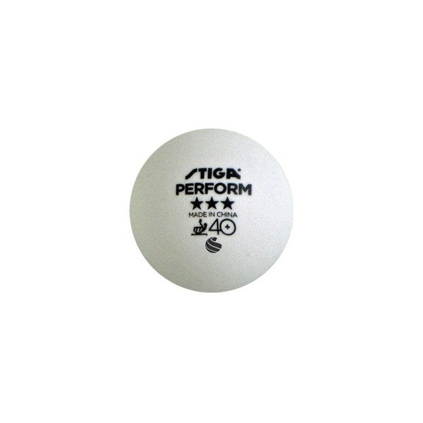 Stiga PERFROM WHTE 3-PACK Tischtennis Bälle, Weiß, Größe Os