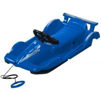 Plastic sled with a steering wheel
