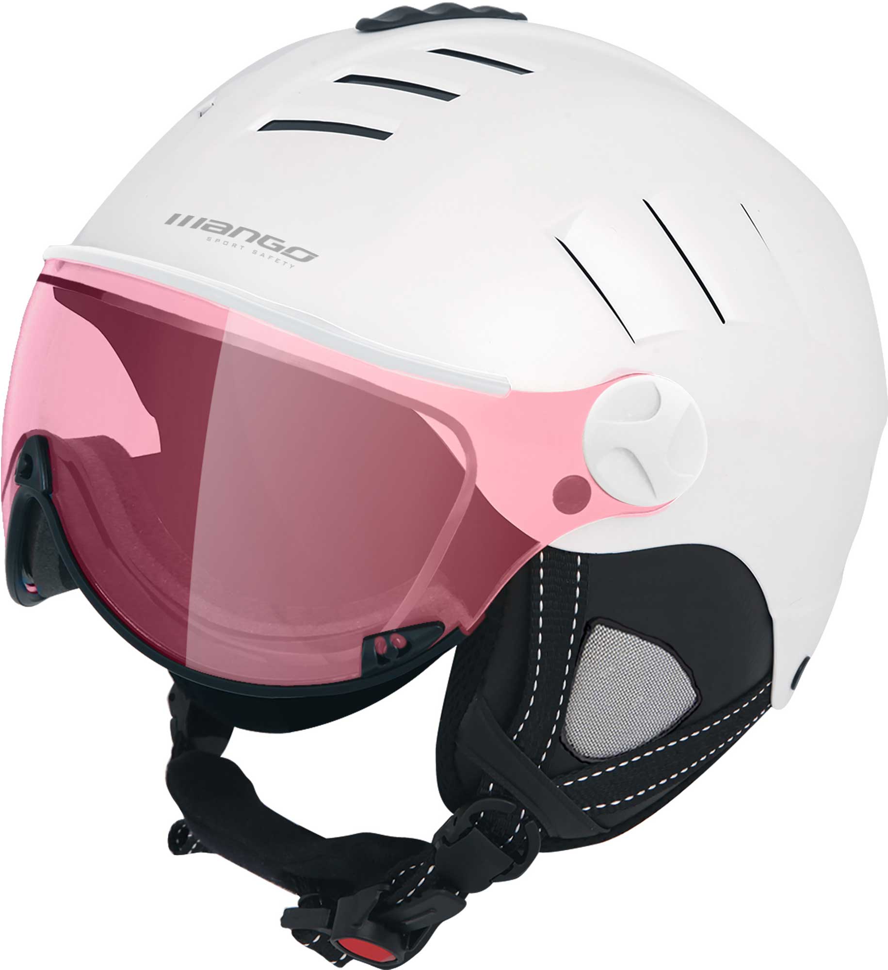 Women’s ski helmet with a visor