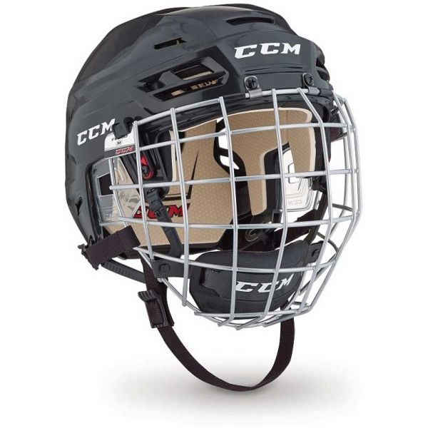 CCM TACKS 110 COMBO SR Hockey Helm, Schwarz, Größe XS