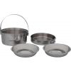 Stainless steel mess kit with two plates - Crossroad DUOS - 1
