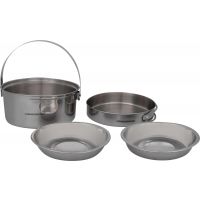 Stainless steel mess kit with two plates