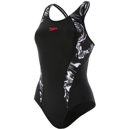 Women's swimsuit - Speedo PRINTED FIT LANEBACK - 1