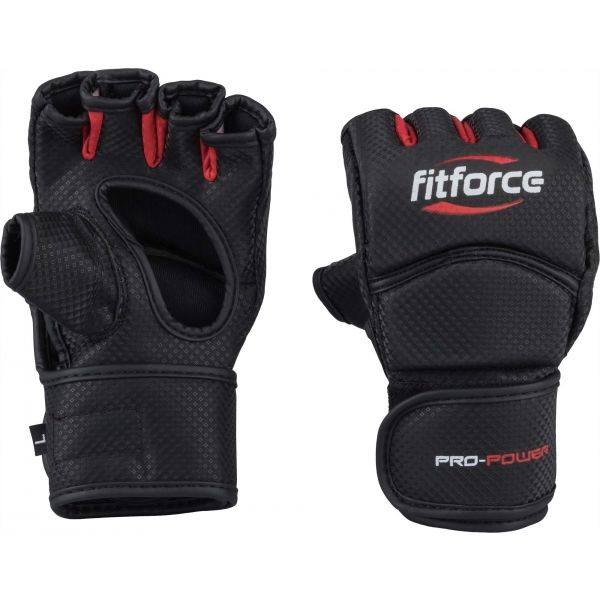 Fitforce PRO POWER Fingerlose Mixed Martial Arts Handschuhe, Schwarz, Größe XL