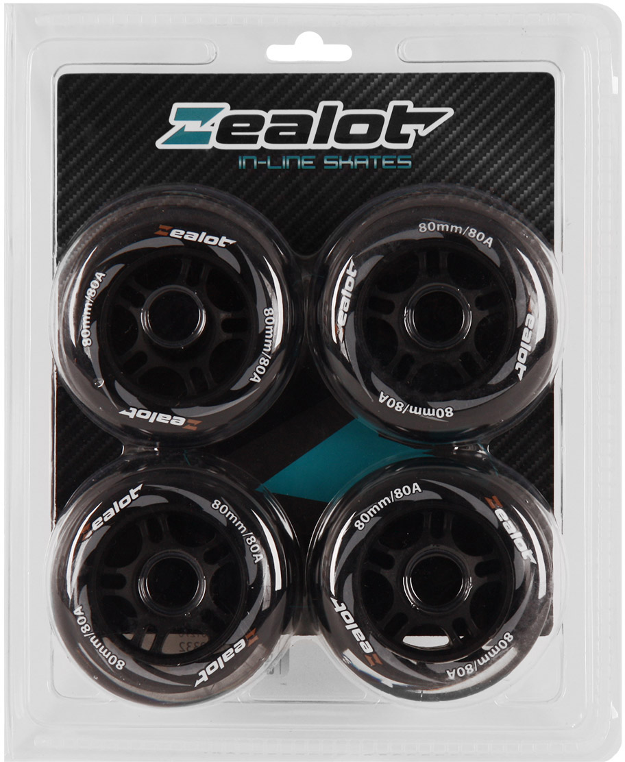 80X24 MM BLK-GRAY - Pack of 4 wheels