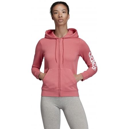 women's adidas essential linear logo fz hoodie