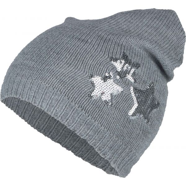 Lewro DORINKA Детска плетена шапка, сиво, veľkosť 12-15