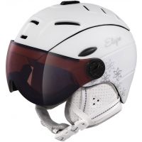 Women’s ski helmet with a visor
