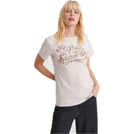 Superdry THE REAL TONAL SEQUIN ENTRY TEE - Women's T-shirt