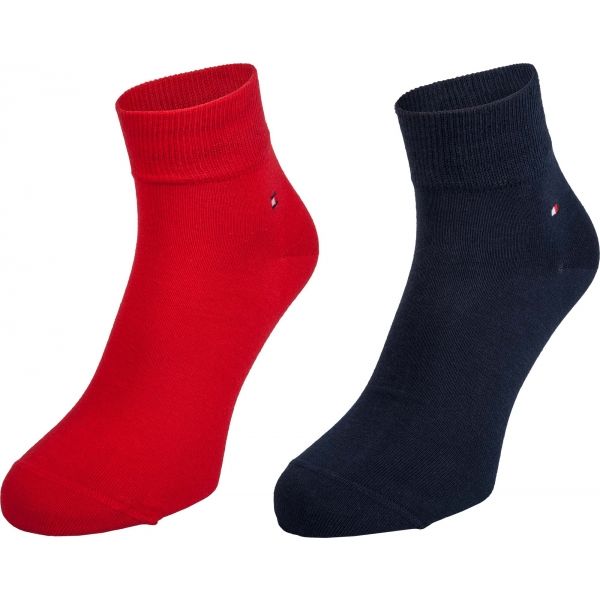 Tommy Hilfiger MEN QUARTER 2P Мъжки чорапи, червено, veľkosť 39-42