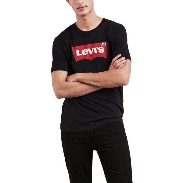 Levi's GRAPHIC SET-IN NECK Férfi póló, fekete, méret XL