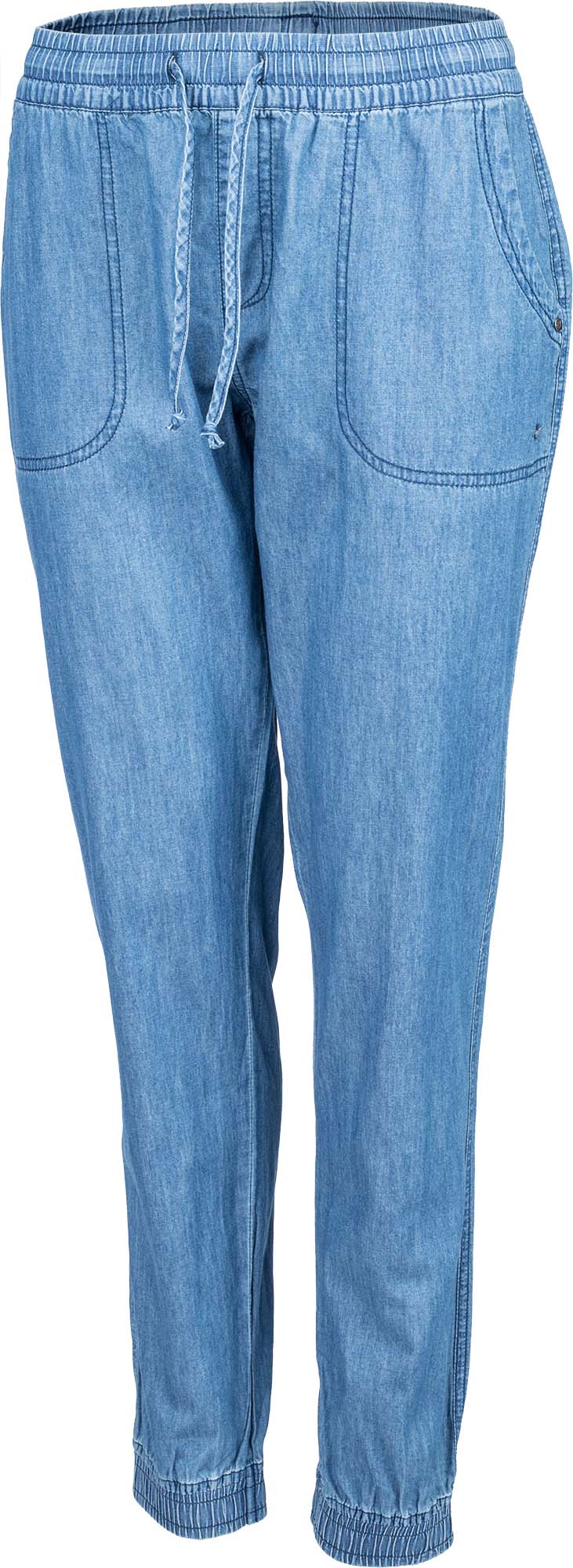 Dámske plátené nohavice džínsového vzhľadu